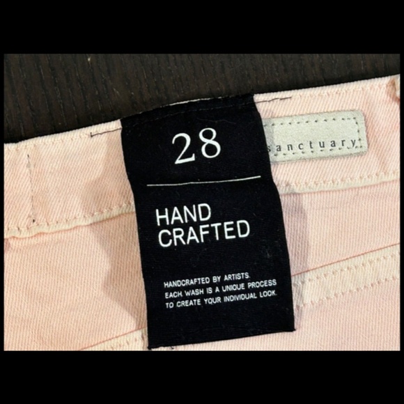 Sanctuary Cherry Blossom Midi Slit Distressed Denim Shorts Pink Size 28 - Picture 7 of 16